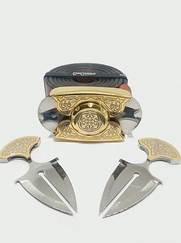 Пряжка-нож пояс «Русь-2» - серия «GOLD / Zlatoust. Златоустовская роспись»