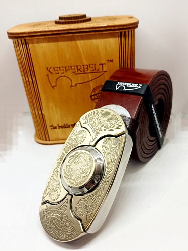Ремень с Ножами KEEPERBELT. модель «Байкер-3» - серия «Laser Brass»